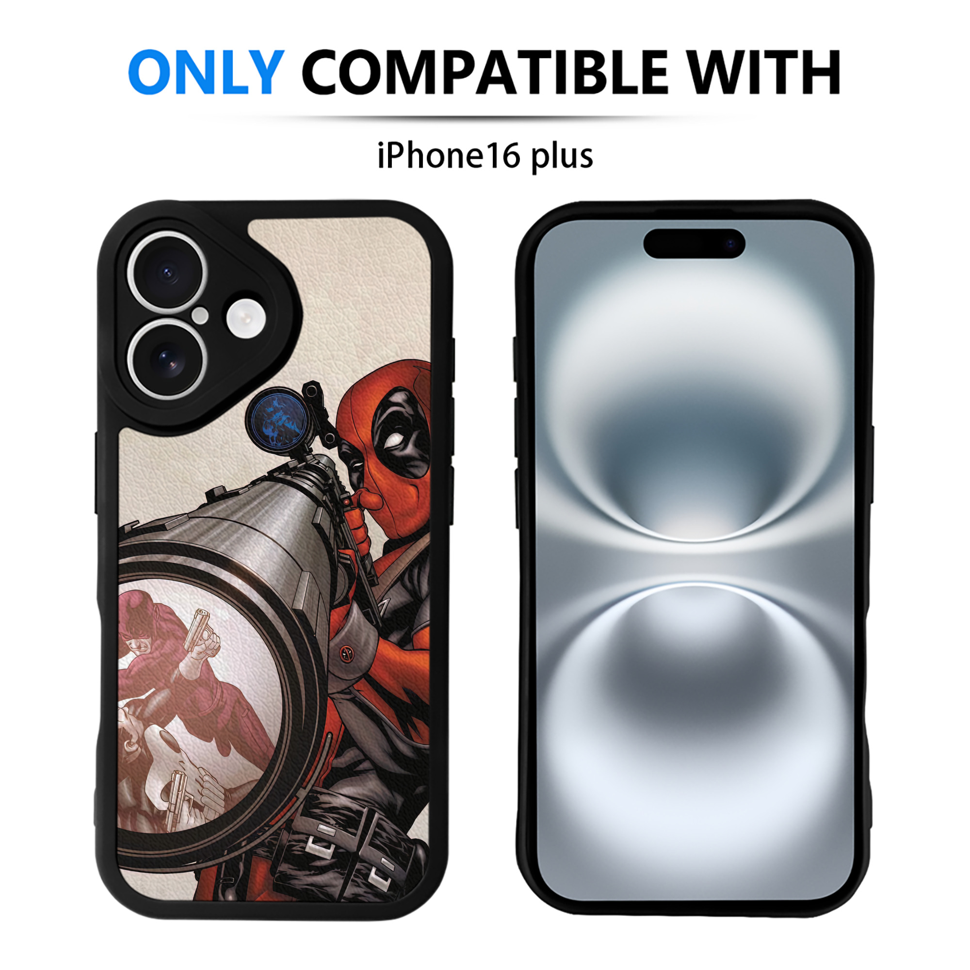 （画像用） Deadpool デッドプール 【iPhone 16シリーズ対応】シリコンスマホケース（レザー調） 材質：シリコン